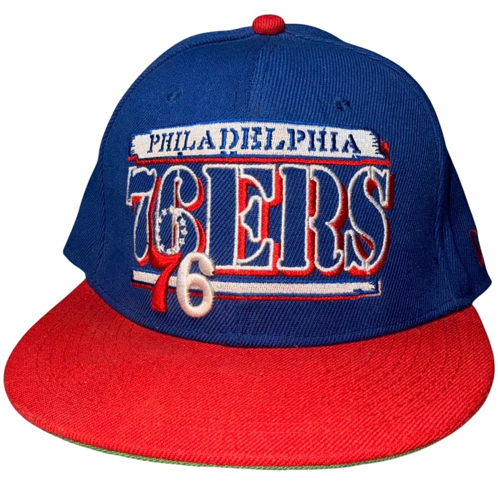 New Era Philadelphia 76ers Snapback Hat Blue Red NBA Basketball Cap OSFM